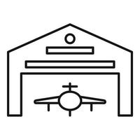 icono de estacionamiento de hangar, estilo de contorno vector