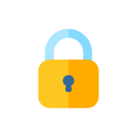 yellow padlock for locking the information on the computer data encryption concept png