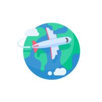 avión de pasajeros volando en el mapa mundial ideas de viajes de vacaciones png