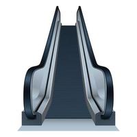 Mall escalator icon, realistic style vector