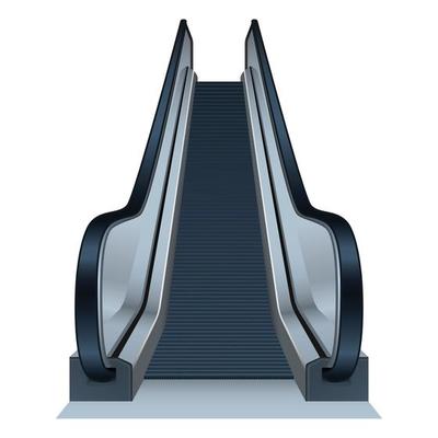 Mall escalator icon, realistic style