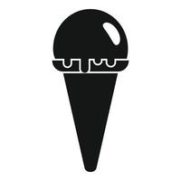 Chocolate ball ice cream icon, simple style vector