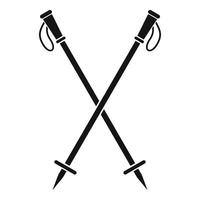 Nord walk sticks icon, simple style vector