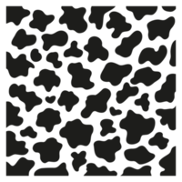 Black polka dot background of milk cow leather. png