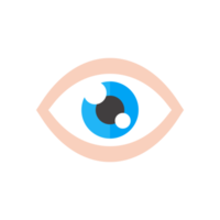 Eye icon. Simple flat eye design Vision care concept Wear glasses for a clear vision. png