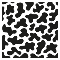 Black polka dot background of milk cow leather. png