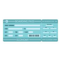 Boarding pass icon, flat style vector