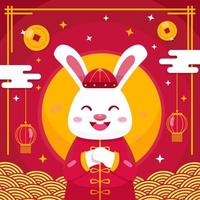 Cute Water Rabbit Lunar Year vector