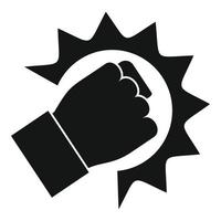 Violence fist icon, simple style vector