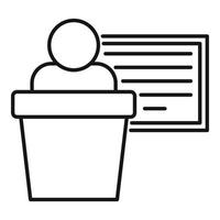 Business training client speaker icon, outline style vector