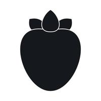 Ripe persimmon icon, simple style vector