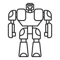 Toy robot transformer icon, outline style vector