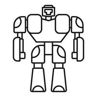 Toy robot transformer icon, outline style vector