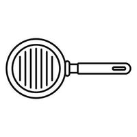 Grill pan icon, outline style vector