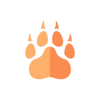 Dog and cat paws with sharp claws. cute animal footprints png