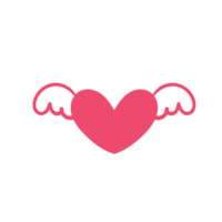 coeur avec des ailes. concept d'amour romantique de la saint-valentin. png