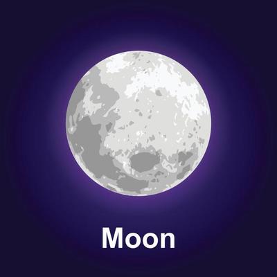 Space moon icon, isometric style