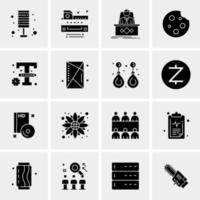 16 iconos de negocios universales vector ilustración de icono creativo para usar en proyectos relacionados con la web y dispositivos móviles