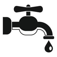 Broken water tap icon, simple style vector