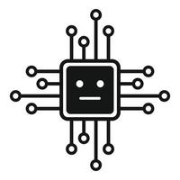 Smartphone processor icon, simple style vector