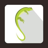 Long iguana icon, flat style vector