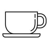 icono de la taza de café del servicio de habitaciones, estilo de esquema vector