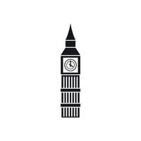 Big Ben clock icon, simple style vector