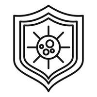 Biohazard shield icon, outline style vector