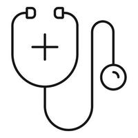Medical stethoscope icon, outline style vector