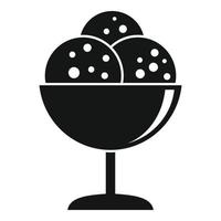 Room service ice cream balls icon, simple style vector