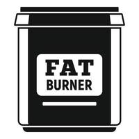 Fat burner icon, simple style vector