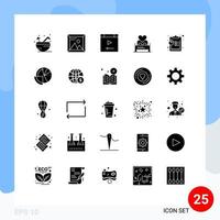 25 iconos creativos signos y símbolos modernos de los amantes de la noche de san valentín programando sitios web de amor elementos de diseño vectorial editables vector