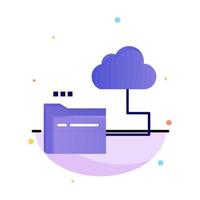 Cloud Folder Storage File Abstract Flat Color Icon Template vector