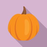Garden pumpkin icon, flat style vector