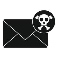 icono de correo de fraude de peligro, estilo simple vector