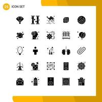 25 Universal Solid Glyphs Set for Web and Mobile Applications proceed shepping arabian computing box Editable Vector Design Elements