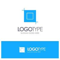 Crop Tool Transform Blue Solid Logo with place for tagline vector