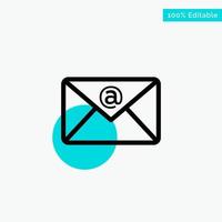 Email Inbox Mail turquoise highlight circle point Vector icon