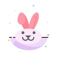 Bunny Easter Rabbit Abstract Flat Color Icon Template vector