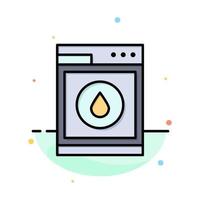 Laundry Machine Washing Robot Abstract Flat Color Icon Template vector