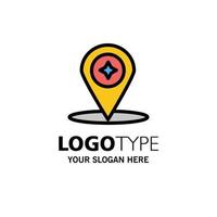 Map Compass Navigation Location Business Logo Template Flat Color vector