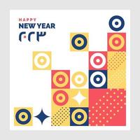 Happy New Year 2023 Mosaic Geometric Background
