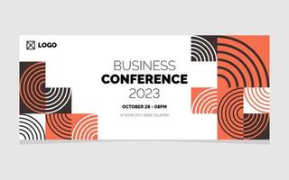 Business Conference 2023 Geometric Banner Design vector