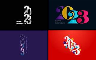 Happy New Year 2023 text design Pack. for Brochure design template. card. banner vector