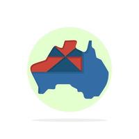 Australia Map Country Flag Abstract Circle Background Flat color Icon vector