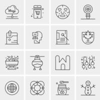 16 iconos de negocios universales vector ilustración de icono creativo para usar en proyectos relacionados con la web y dispositivos móviles