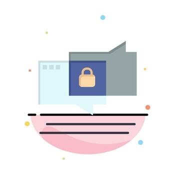 Chat Chatting Security Secure Abstract Flat Color Icon Template vector