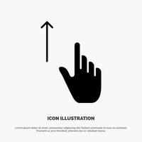 Up Finger Gesture Gestures Hand solid Glyph Icon vector