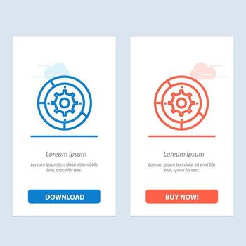 Gear Settings Setup Engine Process  Blue and Red Download and Buy Now web Widget Card Template vector