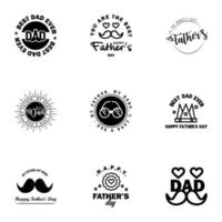 Happy fathers day 9 Black Lettering happy fathers day Editable Vector Design Elements